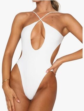 White Criss Cross Swimsuit